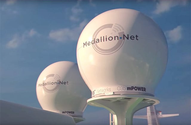 signal equipment onborad a princess ship with the words MedallionNet on them